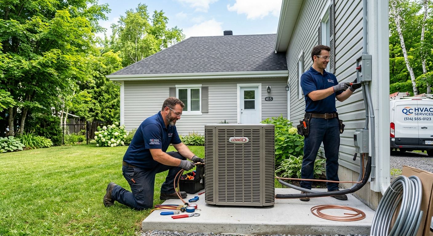 Thermopompe aérothermique installée à Hatley, Québec