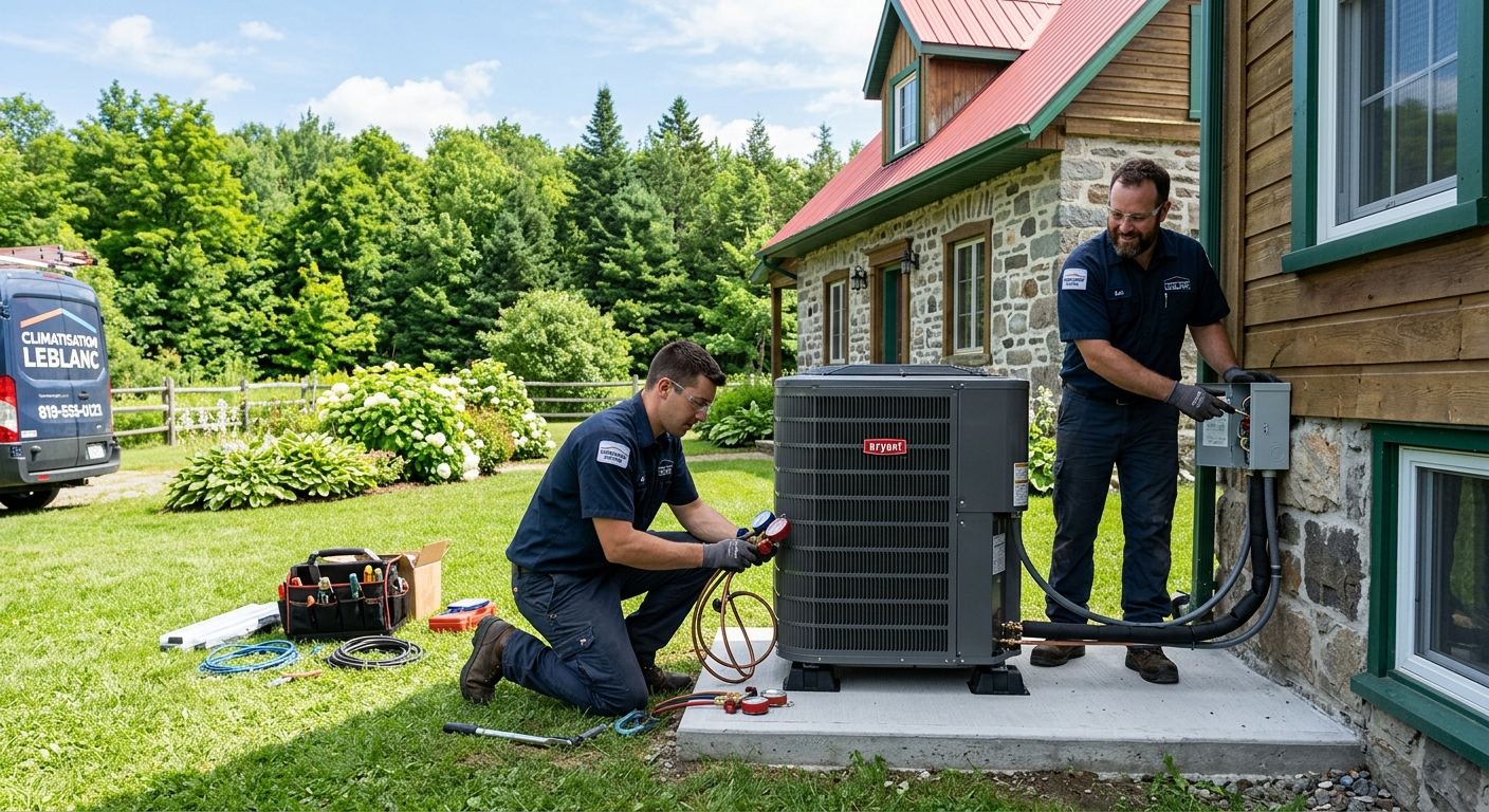 Thermopompe aérothermique installée à Irlande, Québec