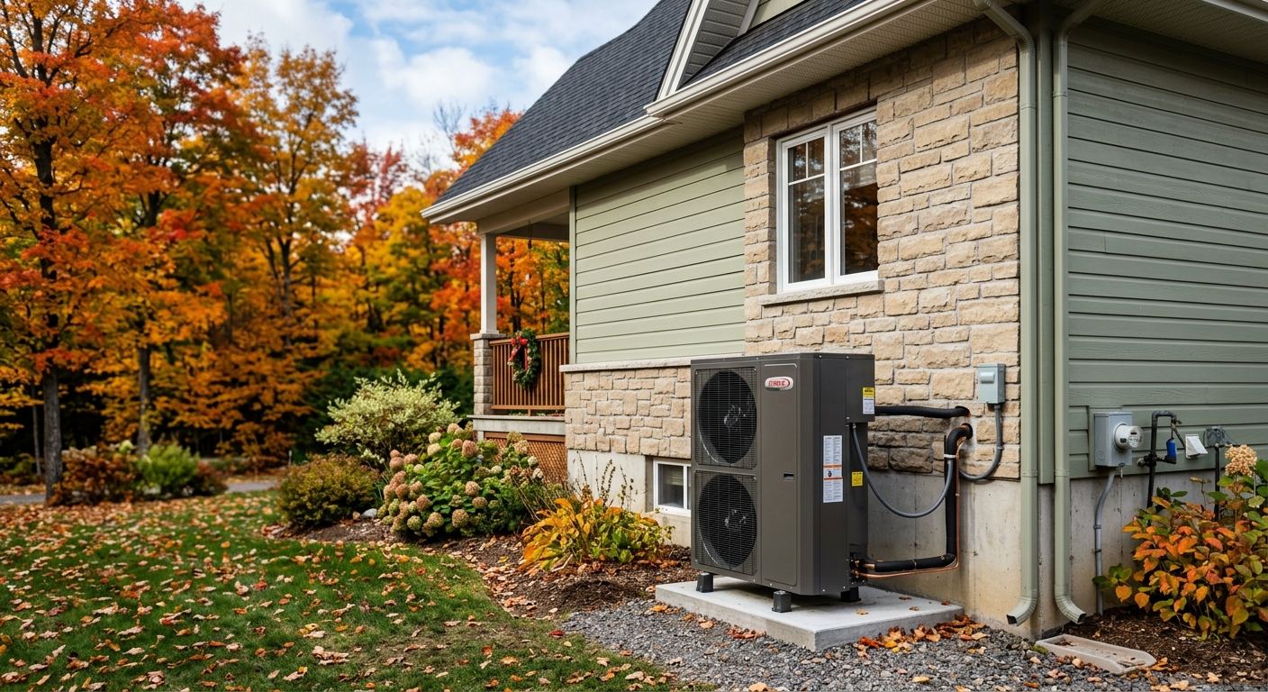Thermopompe aérothermique installée à Escuminac, Québec