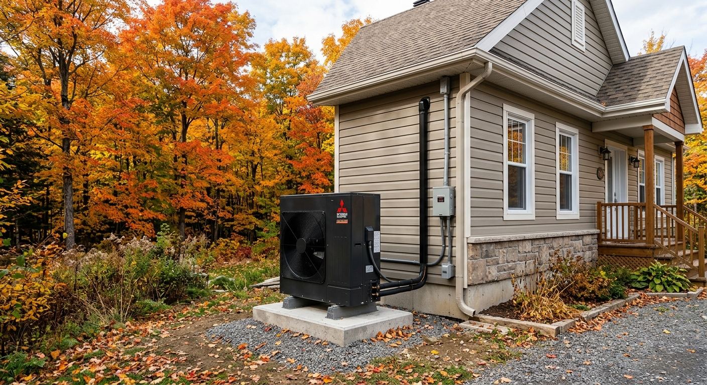 Thermopompe aérothermique installée à Bowman, Québec