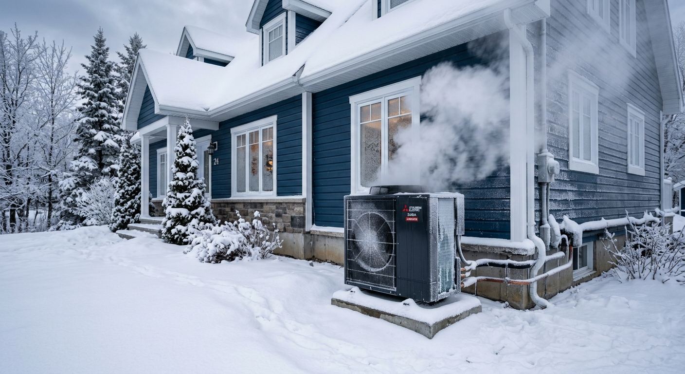 Thermopompe murale installée à Dudswell, Québec