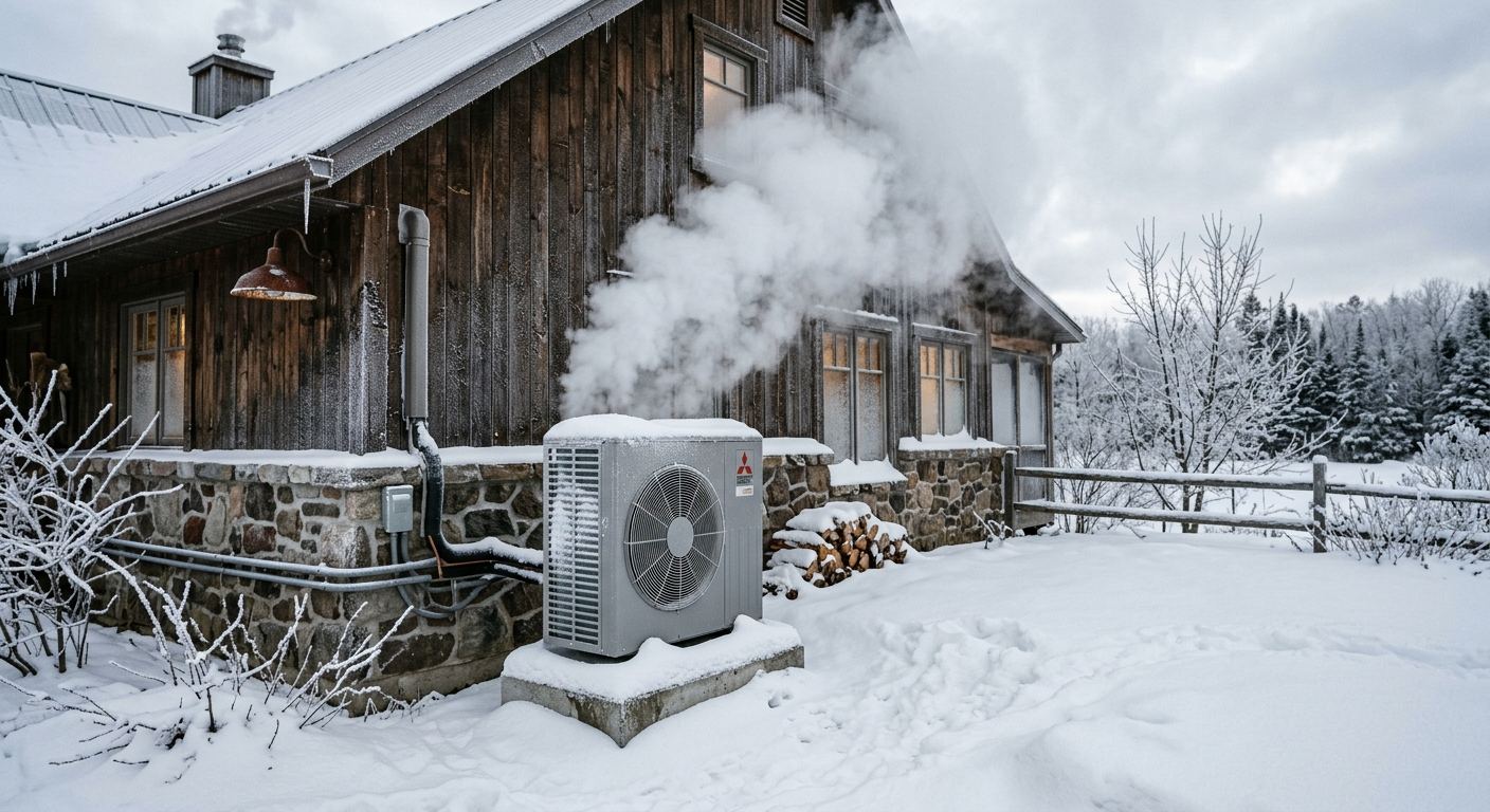 Thermopompe murale installée à Bégin, Québec