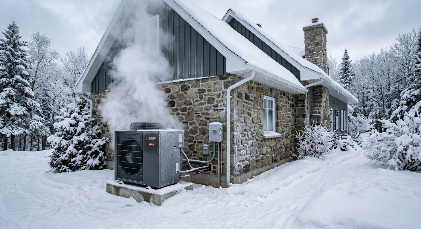 Thermopompe aérothermique installée à Charette, Québec