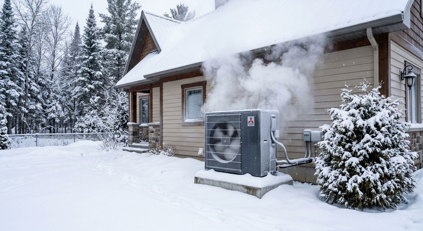 Thermopompe aérothermique installée à Essipit, Québec