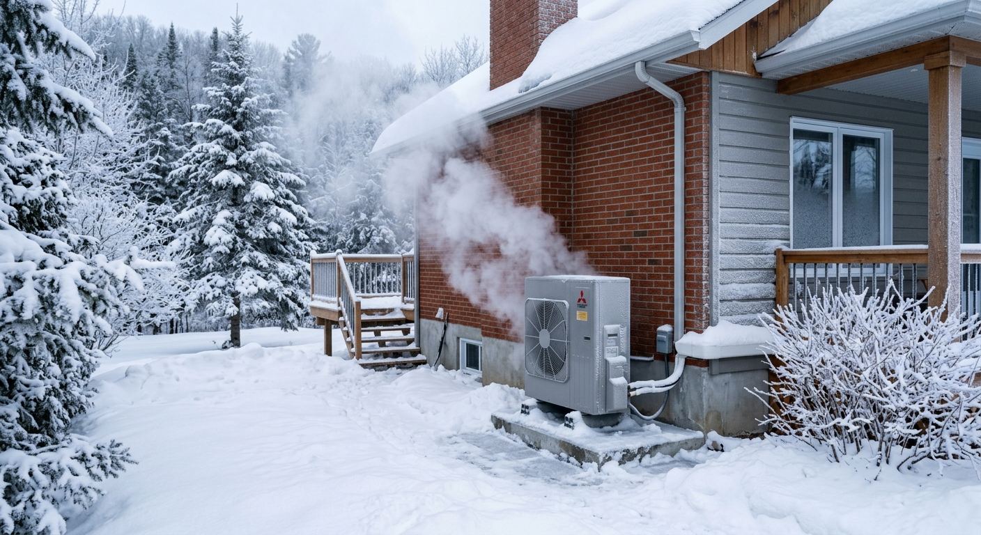 Thermopompe aérothermique installée à Saint-Côme, Québec